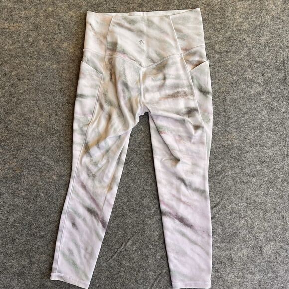 ATHLETA Salutation Stash Pocket‎ II 7/8 Crop SP High Waist Legging White Tie Dye - Picture 6 of 12